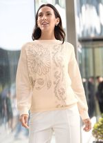 Pullover mit floraler Strasszier 