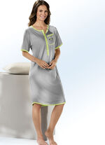 Zweierpack Nachthemden, Kurzarm mit Knopfleiste APFELGRÜN/GRAU