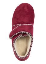 Warme Damen-Hausschuhe, Weite H, mit Klettverschluss BORDEAUX