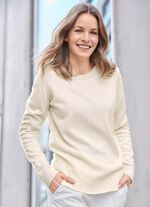 Pullover mit Schurwolle und Kaschmir ECRU