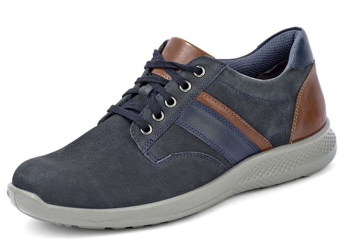 GINO GALANTE, bequeme Herren-Schnürschuhe, Weite K, mit herausnehmbarem Fußbett MARINE-COGNAC