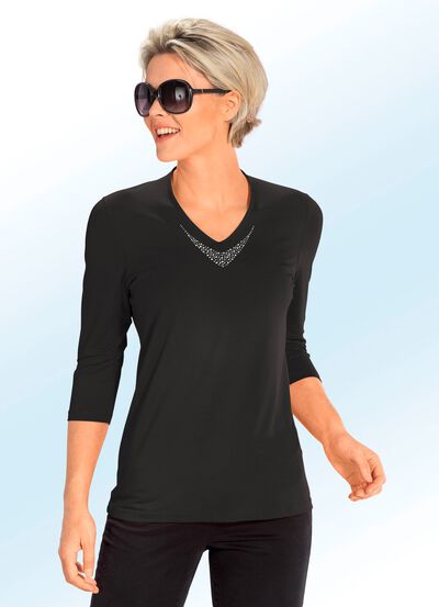 Shirt mit V-Ausschnitt in 5 Farben 