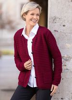 Strickjacke mit Struktur allover BORDEAUX