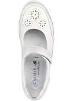 Waldl&auml;ufer, bequeme Damen-Slipper, Weite H, mit herausnehmbarem Fu&szlig;bett NATURWEISS