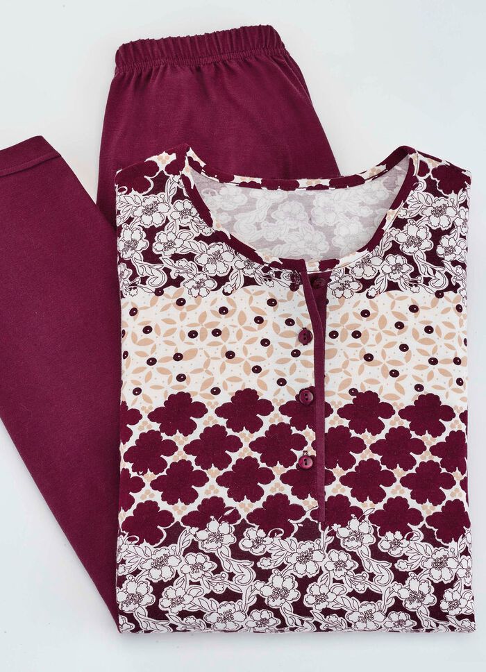 Schlafanzug mit 7/8-langer Hose und Bord&uuml;rendruck 