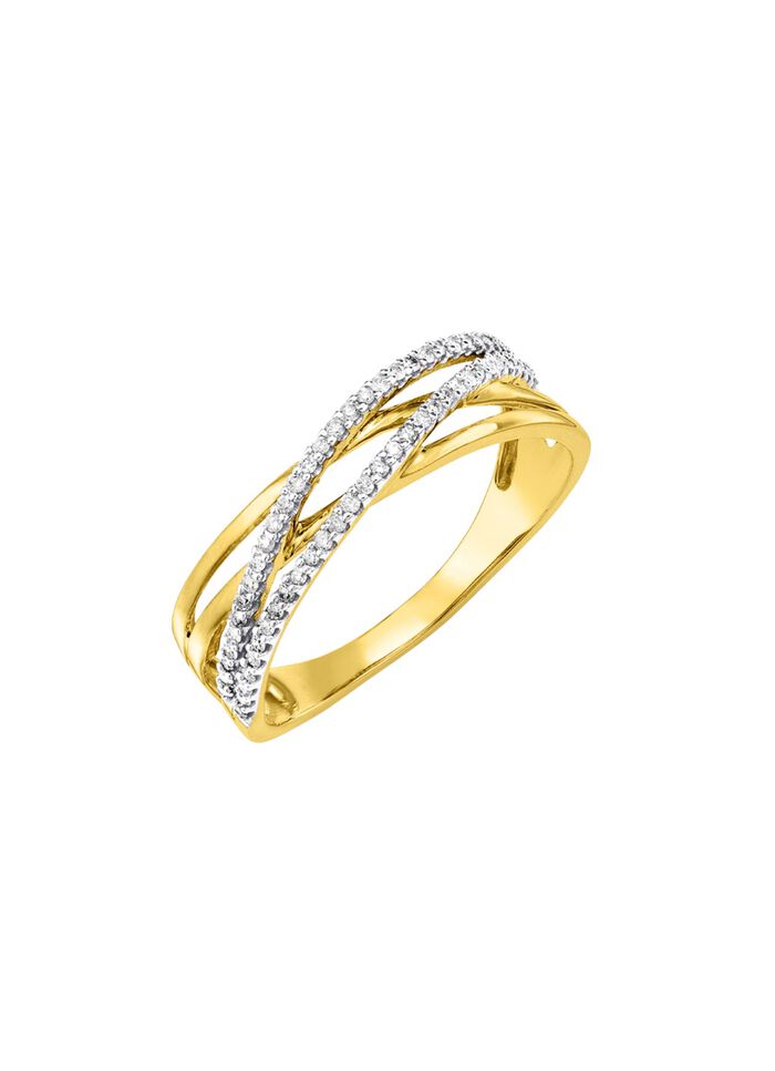 Durchbrochener Damenring mit Brillanten 