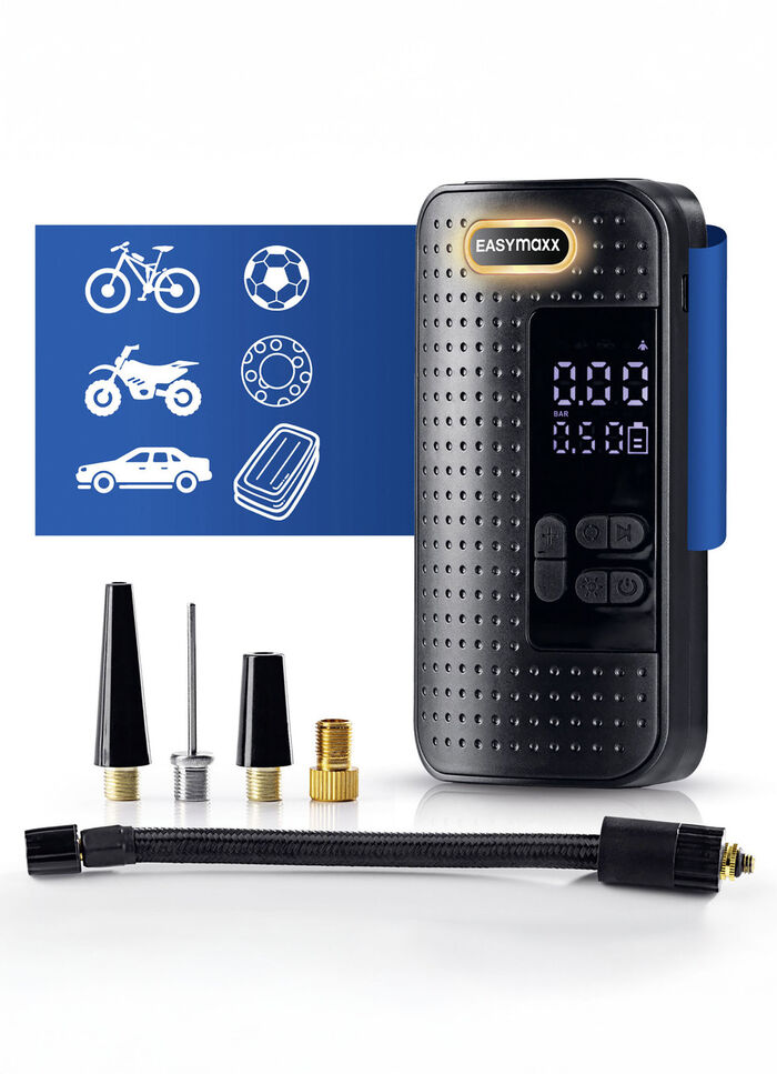 EASYmaxx Akku-Handkompressor mit LED-Beleuchtung 