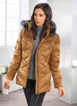 Daunenjacke mit abnehmbarer Kapuze 