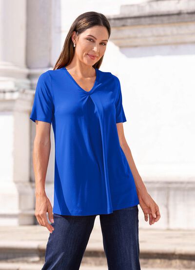 Shirt mit Kellerfalte in 2 Farben 