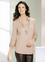 Shirt-Tunika mit krempelbaren Ärmeln SAND