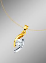 Klassischer Solit&auml;ranh&auml;nger in Bicolor mit Brillant 