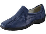 Waldläufer, bequeme Damen-Slipper, Weite H, mit herausnehmbarem Fußbett STAHLBLAU