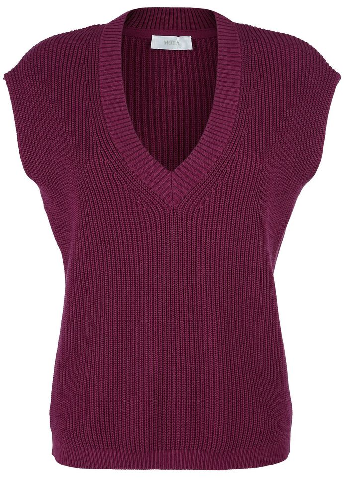 Pullunder mit &uuml;berschnittener Schulter BEERE