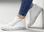Gemini Schnür-Stiefelette mit praktischem Seitenreißverschluss WEISS