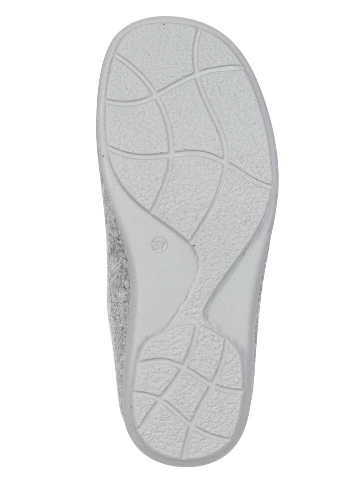 Laurina, klassische Damen-Hausschuhe, mit herausnehmbarem Fußbett HELLGRAU