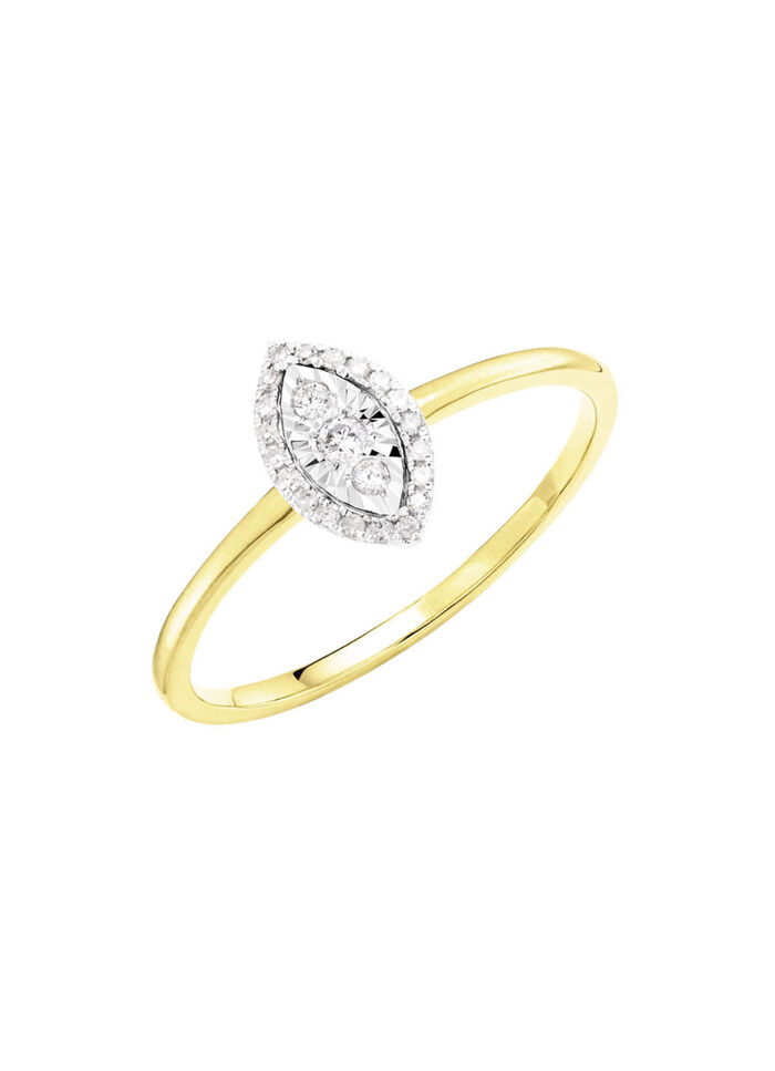 Damenring mit 3 Brillanten und 20 Diamanten 