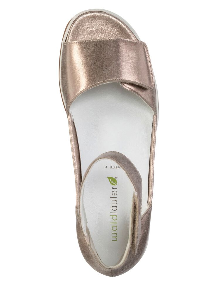 Waldl&auml;ufer Sandale mit herausnehmbarem Lederfu&szlig;bett ANTIKGOLD