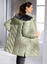 Daunen-Kurzmantel mit abnehmbarer Kapuze SCHILFGR&Uuml;N