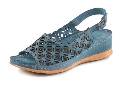 Gemini Sandale aus perforiertem, gepr&auml;gtem Nappaleder 