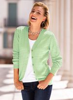 Strickjacke mit Zöpfchendessin LINDGRÜN