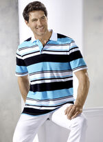 Poloshirt in 2 Farben TÜRKIS-SCHWARZ-WEISS