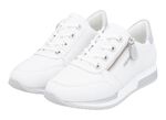 Remonte Schn&uuml;r-Sneaker mit silberfarben schimmerndem Kontrast-Besatz WEISS