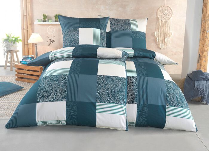 Kuschelige Bettw&auml;sche-Garnitur BLAU