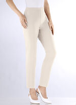 Knöchellange Hose mit angeschnittenem Bund BEIGE