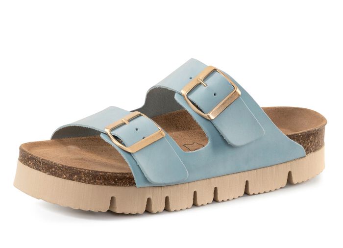 ELENA EDEN, bequeme Damen-Pantoletten, Weite H, mit Klettspange 