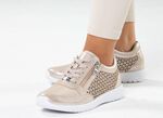 ELENA EDEN, sommerliche Damen-Sneaker, Weite G, mit herausnehmbarem Fu&szlig;bett MATTGOLD
