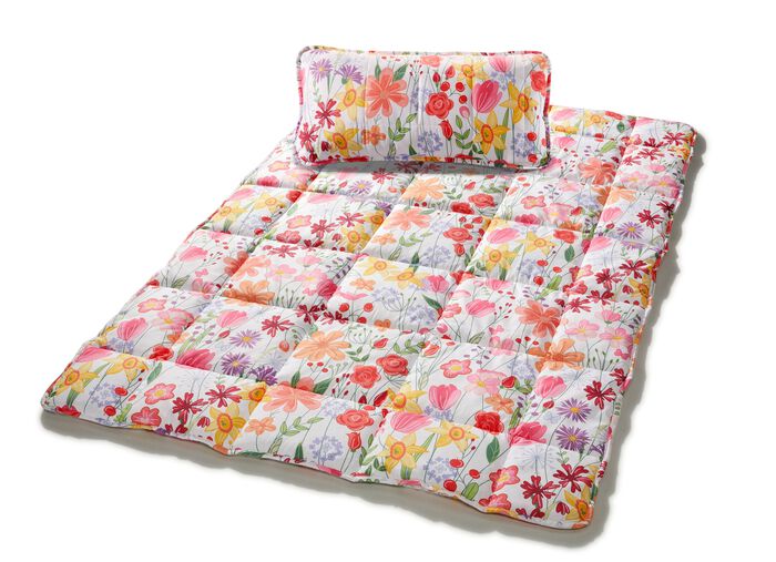 Bettwaren-Set mit Blumen-Dessin, 2-teilig 