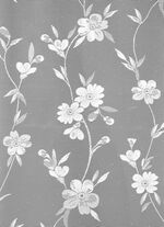 Blumenfenster-Store Blumenranke mit Universalschienenband 