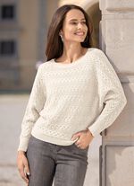 Pullover in Fledermausform CREME