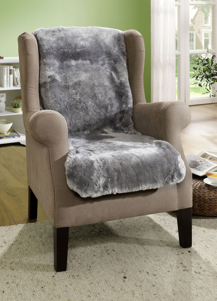 Wohlig weiche Lammfell-Sesselschoner ANTHRAZIT