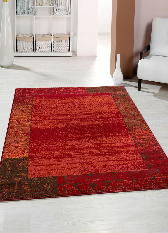 Br&uuml;cken und Teppiche mit zeitlos sch&ouml;n verzierter Bord&uuml;re ROT