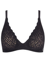 sloggi ZERO Feel-Push-up-BH mit Elastikspitze SCHWARZ