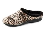 Laurina, trendige Damen-Hausschuhe, mit Leoparden-Dessin BRAUN-SCHWARZ