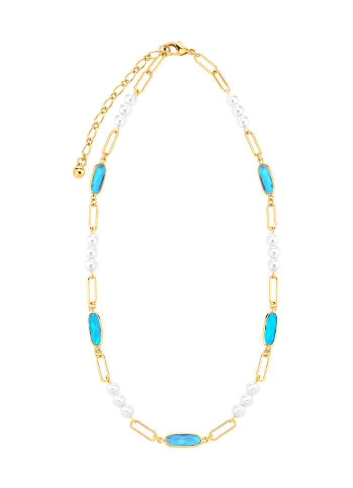 Schmuckset, 3-teilig, aus Messing mit Kristallsteinen 