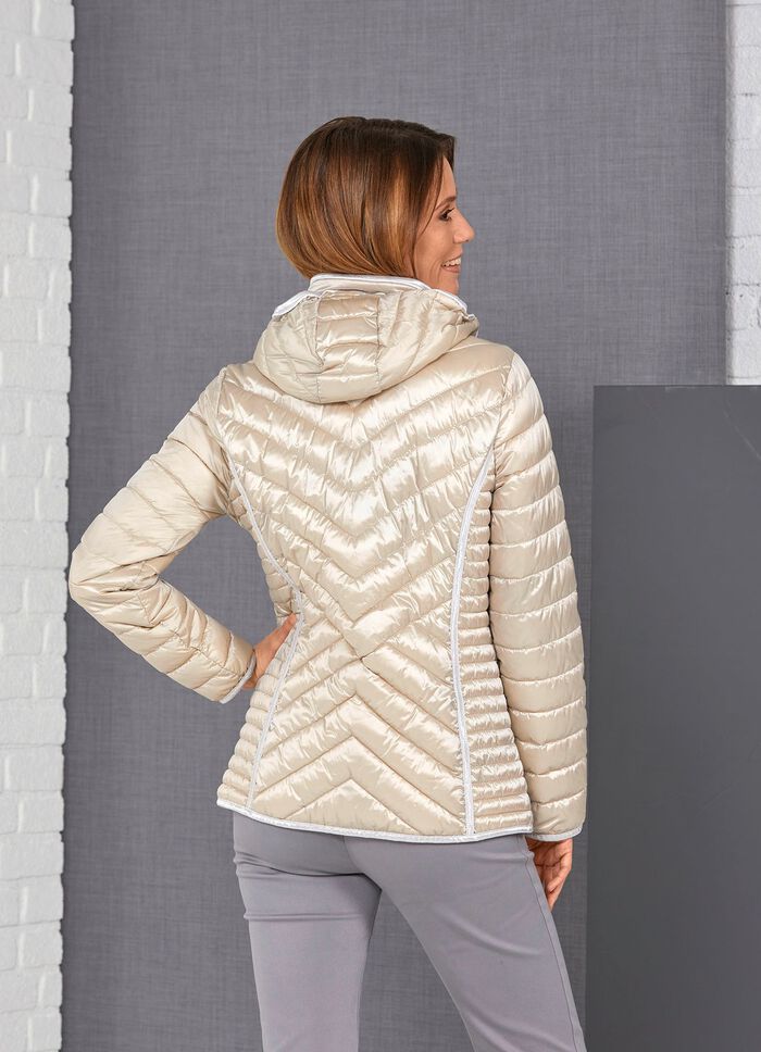 Funktionsjacke mit abnehmbarer Kapuze HELLBEIGE