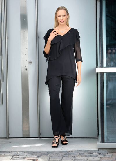 Kombination, 2 tlg. mit funkelnden Zierperlen 