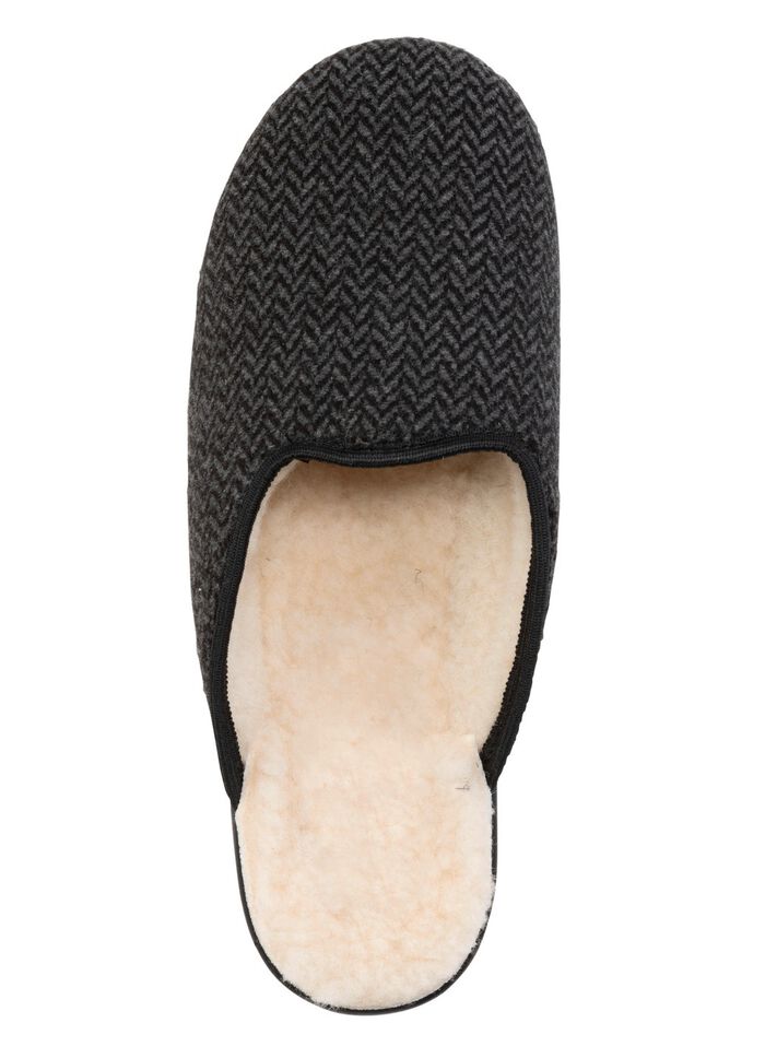 Textil-Pantoffel mit Warmfutter aus reiner Wolle 