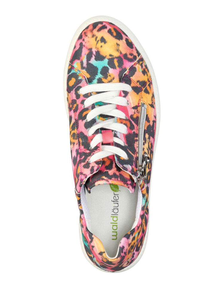 Waldl&auml;ufer Sneaker mit Streuglitzer und Leo-Druck 