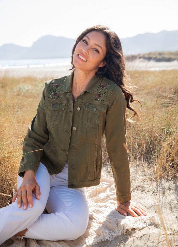 Bestickte Jeansjacke 