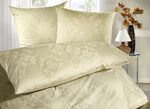 Mako-Brokat-Damast Bettwäsche-Garnitur CHAMPAGNER