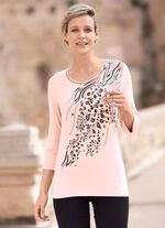 Shirt mit Flatlock-Naht in 2 Farben PUDERROSÉ