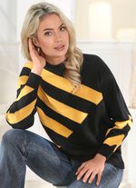 Pullover mit Intarsienmuster SCHWARZ-GELB