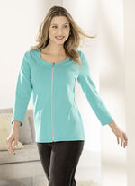 Shirtjacke mit durchgehendem Reißverschluss 