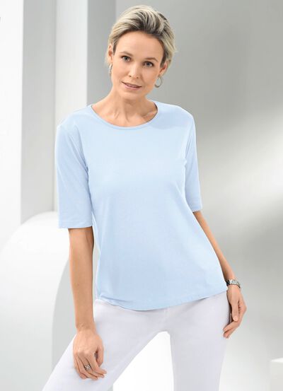 Shirt mit rundem Halsausschnitt in 10 Farben 