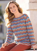 Pullover in Zacken-Ringeldessin 