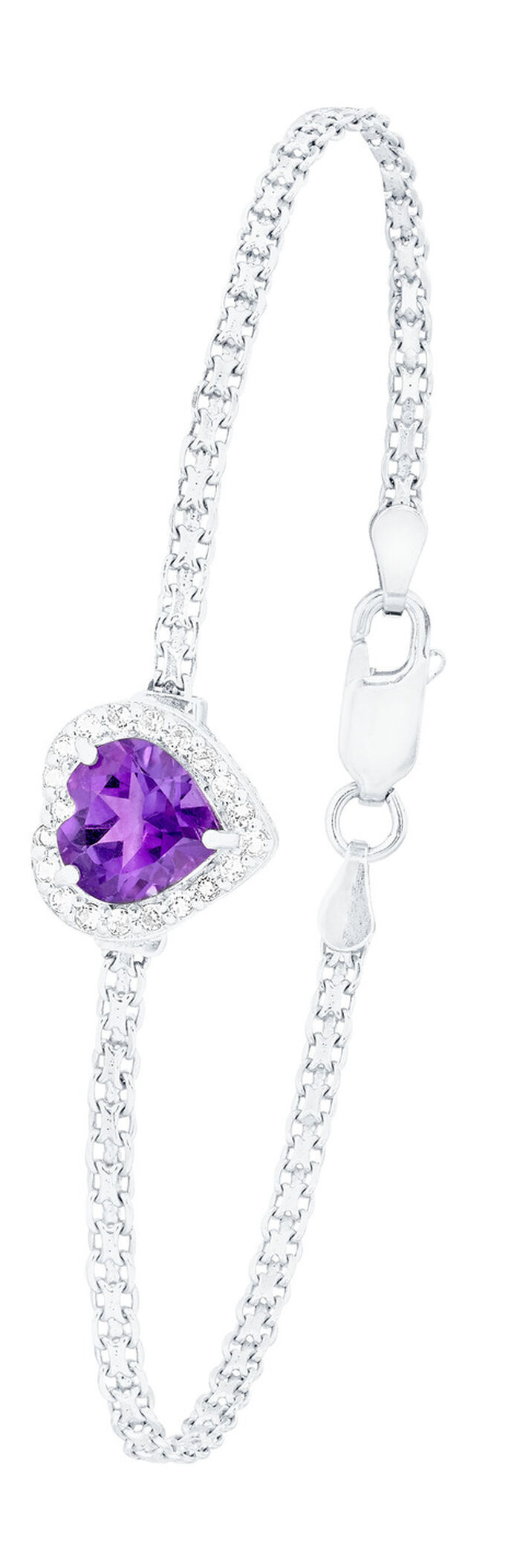 Bezauberndes Armband mit echt Amethyst und echten Weißtopasen 